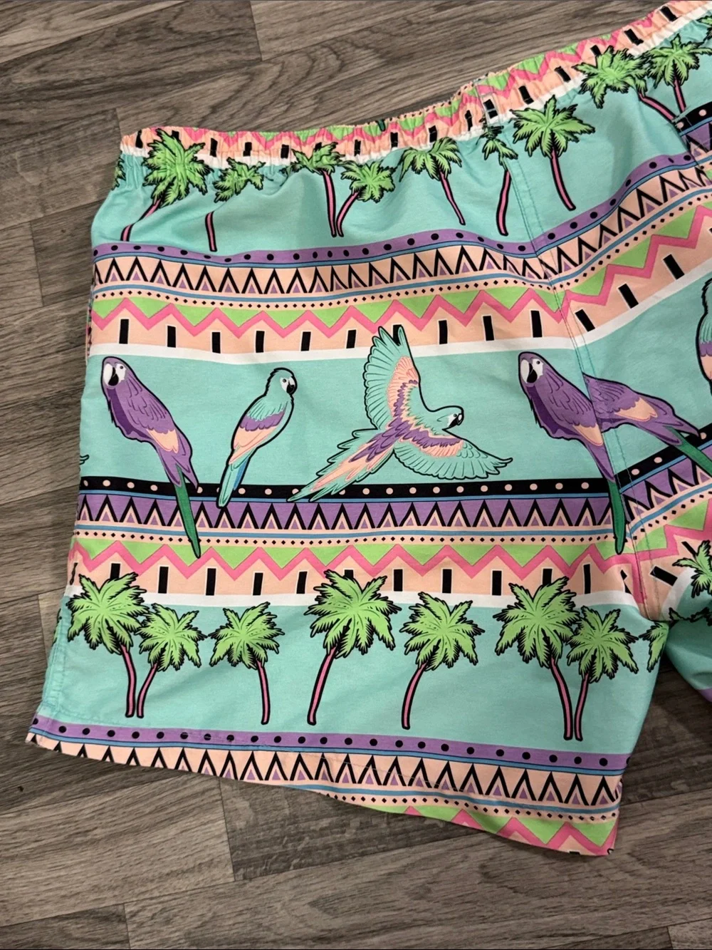 Chubbies Coconut Grove Parrot Palm tree lined swim shorts men’s sz XXL